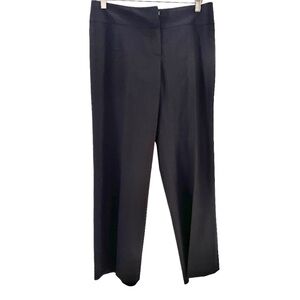 Elie Tahari Black Virgin Wool Straight Leg Pants 6‎